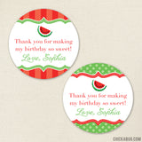 Red Watermelon Party Favor Stickers