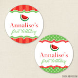 Red Watermelon Birthday Stickers