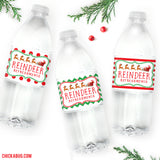"Reindeer Refreshments" Christmas Water or Soda Labels