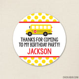 School Bus Party Favor Stickers
