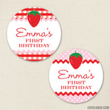 Strawberry Birthday Stickers