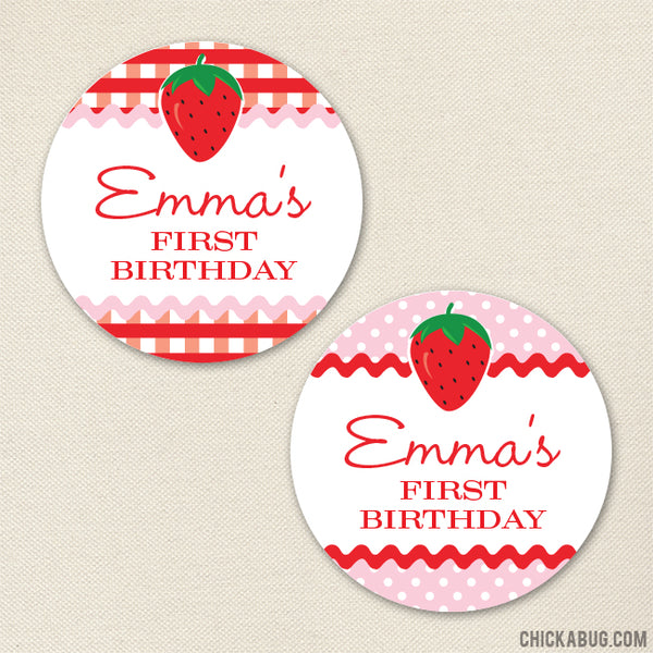 Strawberry Birthday Party Printable Decor Kit (Digital File) – Chickabug