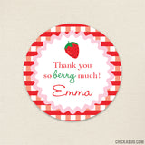 Strawberry Party Favor Stickers