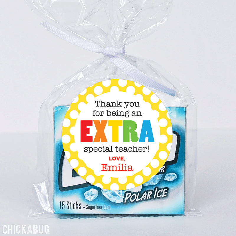"Extra Special Teacher" Appreciation Stickers