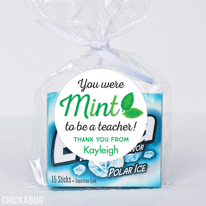 "Mint To Be a Teacher" Appreciation Stickers