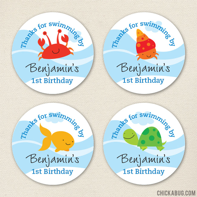 Under the Sea Party Favor Stickers