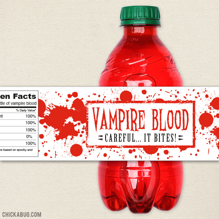 Printable Water Bottle Labels, Halloween Camp Blood Killer Scary Theme  Supplies, Instant Download by Printable-Party.com