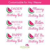 Pink Watermelon Birthday Family Iron-On