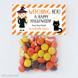 Witch and Black Cat Halloween Paper Tags and Bags