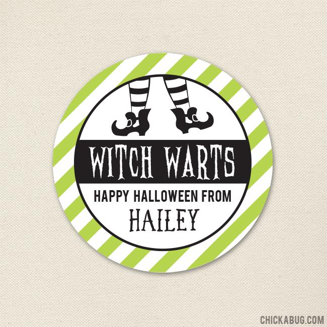 "Witch Warts" Halloween Stickers