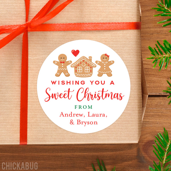 Gingerbread Couple Sweet Christmas Labels